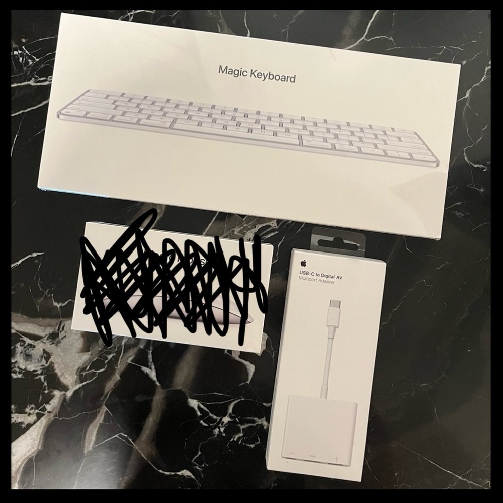 Brand new APPLE Magic Keyboard and USB-C to digital AV cord